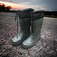 Гумові чоботи чоловічі для полювання 42 розмір (28см) / Гумове рибальське взуття / FS-227 чоловічі утеплені
