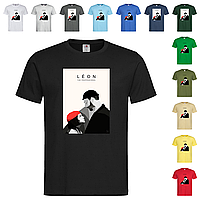 Черная мужская/унисекс футболка Леон на подарок (12-8-7)