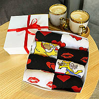 Комплект мужских высоких носков 8 пар набор в коробке, оригинальный подарок парню мужчине на день влюбленных