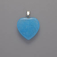 Кулон Серце Аквамарин d-20х20х6мм+- L-28мм+- купити біжутерію оптом в інтернеті