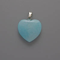 Кулон Серце Аквамарин d-20х20х6мм+- L-28мм+- купити біжутерію оптом в інтернеті