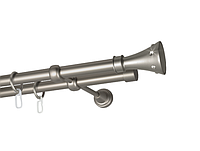 Карниз MStyle для штор металлический двухрядный открытый Сатин Картер труба гладкая 19/19 мм 400 см