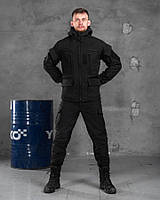 Тактичний чорний костюм софтшел REHYDRATION, осіння форма для поліції, поліцейський осінній костюм