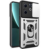 PC + TPU чехол Camshield armor для Infinix Smart 8 серебристый