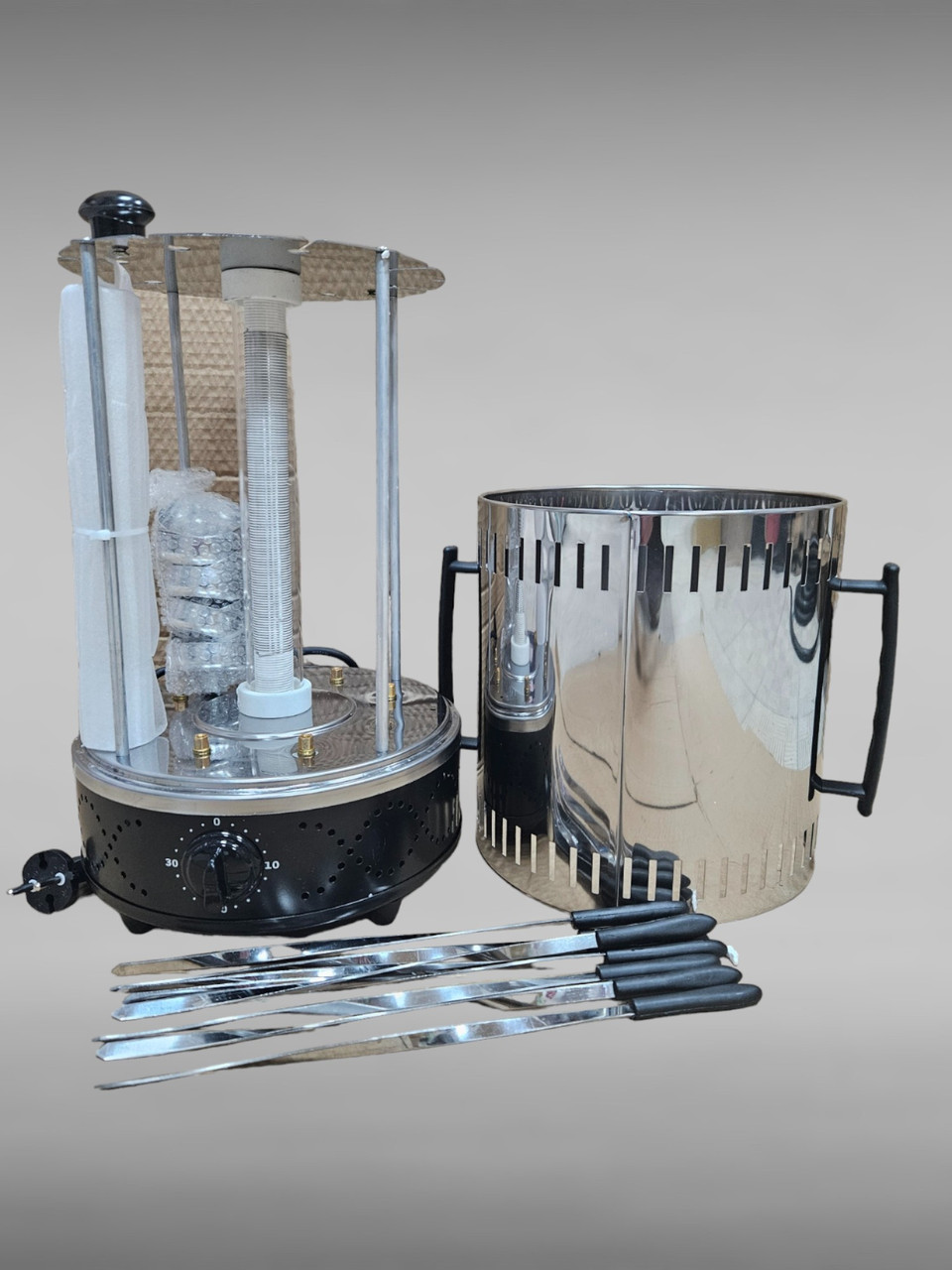 Шашличниця 6 шампурів, таймер, запасна колба, 1000Вт