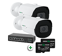 Комплект GreenVision GV-801 Відеоспостереження з функцією розпізнавання автомобільних номерів на 2 IP камери