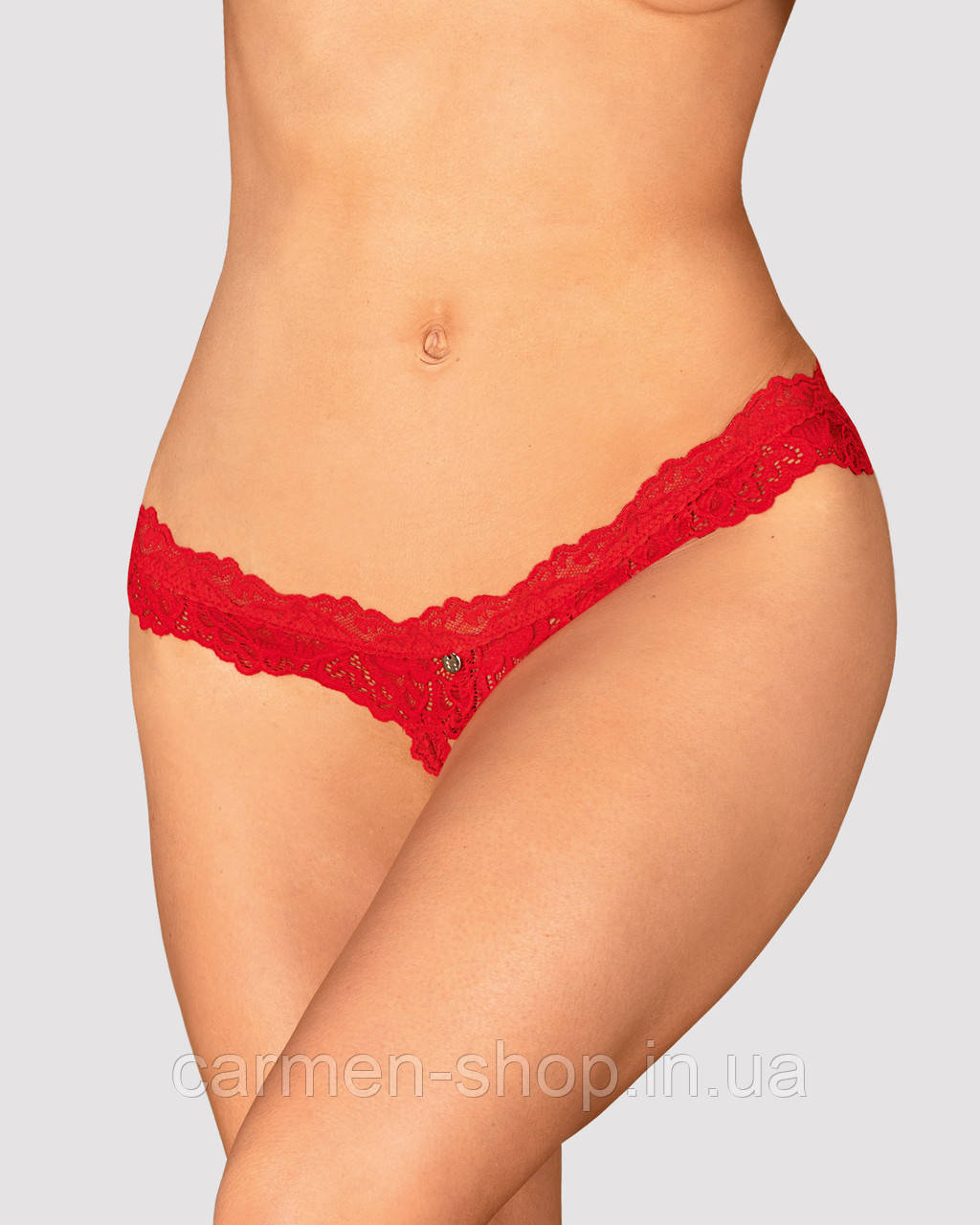 Стринги жіночі з відкритим доступом Obsessive AMOR CHERRIS crotchless thong