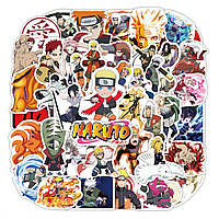 Набор стикеров Аниме Naruto (Наруто) - 50 шт. - Виниловые наклейки для разных поверхностей