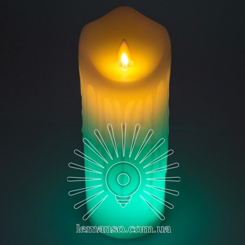 Свічка LED Lemanso 75*200мм RGB 3xAAA (немає в комплект.) IP20 / LM36010 (+пульт + еф. полум'я) - фото 6 - id-p2098758143