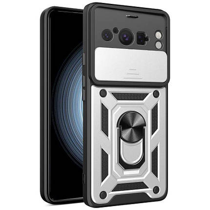 PC + TPU чохол Camshield armor для Google Pixel 8 Pro / сріблястий, фото 1