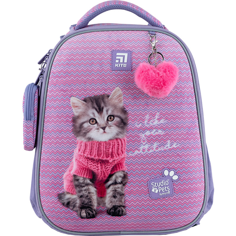 Рюкзак шкільний каркасний Kite Education Studio Pets, 38x29x16 см 16 л , 130-145 см, бузковий (SP24-531M)