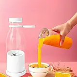 Портативний блендер mini juice FRESH 420 мл мініблендер для смузі зручний переносний блендер пляшка, фото 3