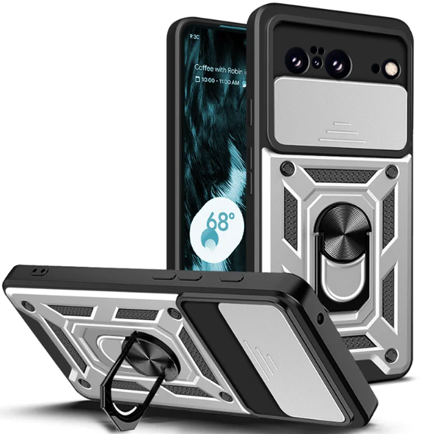 PC + TPU чохол Camshield armor для Google Pixel 8 / сріблястий
