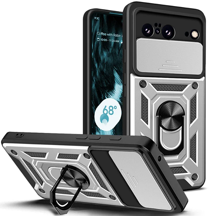 PC + TPU чохол Camshield armor для Google Pixel 8 / сріблястий, фото 1