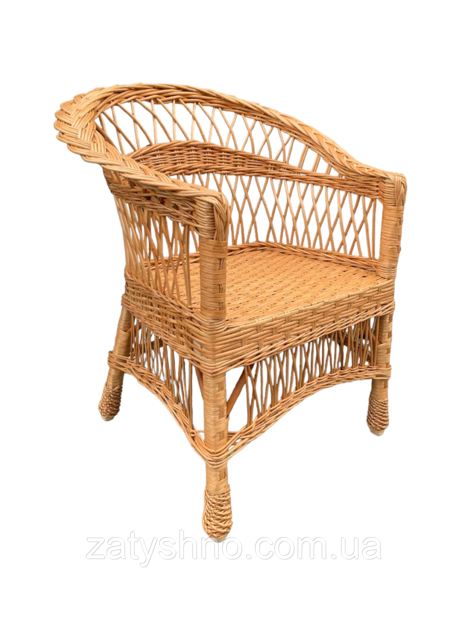 Кресло плетеное из лозы с низкой спинкой - фото 1 - id-p1774481452