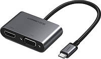 Адаптер переходник Ugreen USB Type-C to HDMI VGA Silver (CM162)