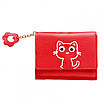 Червоний, красивий жіночий гаманець з котиком. Дитяче портмоне. Гаманець для дівчинки. Котики, кішки, коти, фото 4