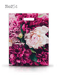 Поліетиленовий пакет із прорізною ручкою 290*390 мм Півонія 10 шт.