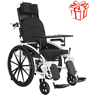 Ручна складана коляска для інвалідів з туалетом MIRID S119. Багатофункціональне інвалідне крісло.