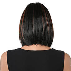 Перука чорна каре Megan, натуральне синтетичне волосся DC2080-1, фото 3