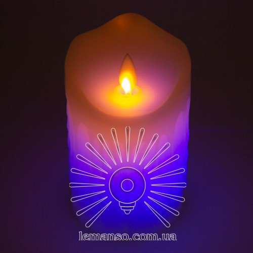 Свічка LED Lemanso 75*125мм RGB 3xAAA (немає в комплект.) IP20 / LM36007 (+пульт + еф.) - фото 5 - id-p2098829674
