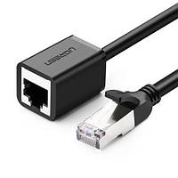 Подовжувач мережевого кабелю RJ45 Ugreen Ethernet кабель-подовжувач Cat 6 FTP 1000 Мбіт/с 5 м Black (NW112)