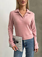 Жіночий светр поло ангоровий з манжетами (р. 42-52) 80sv3323
