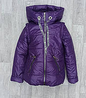 Демисезонная куртка-жилетка 2в1 на девочку для детей и подростков весна осень, сливовая весенняя деми курточка