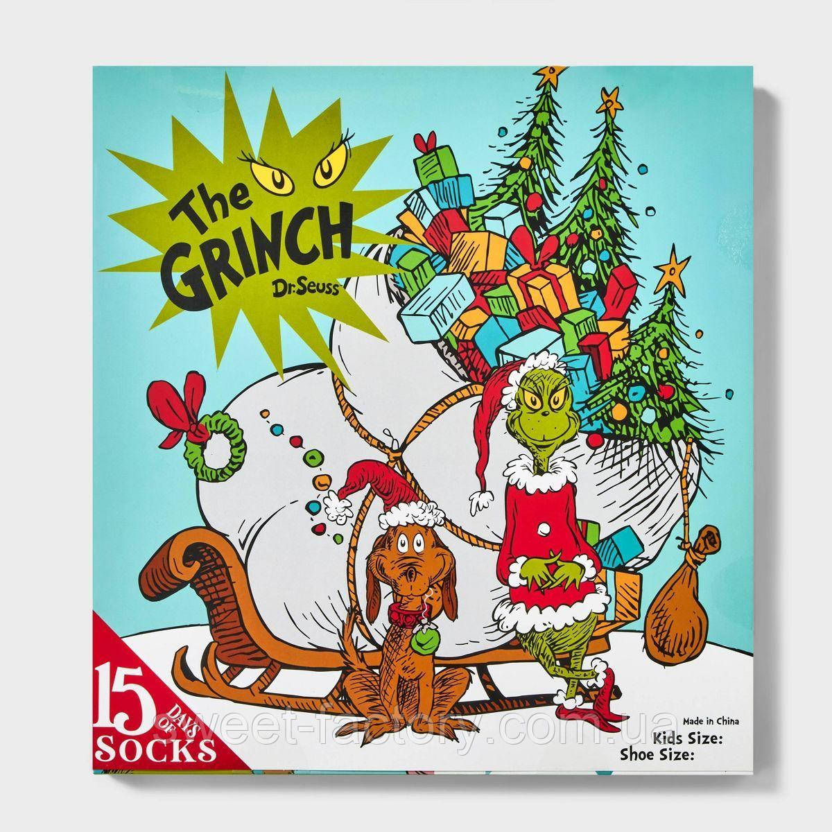 Адвент Календарь Dr. Seuss' The Grinch 15 Days of Socks Kids Advent