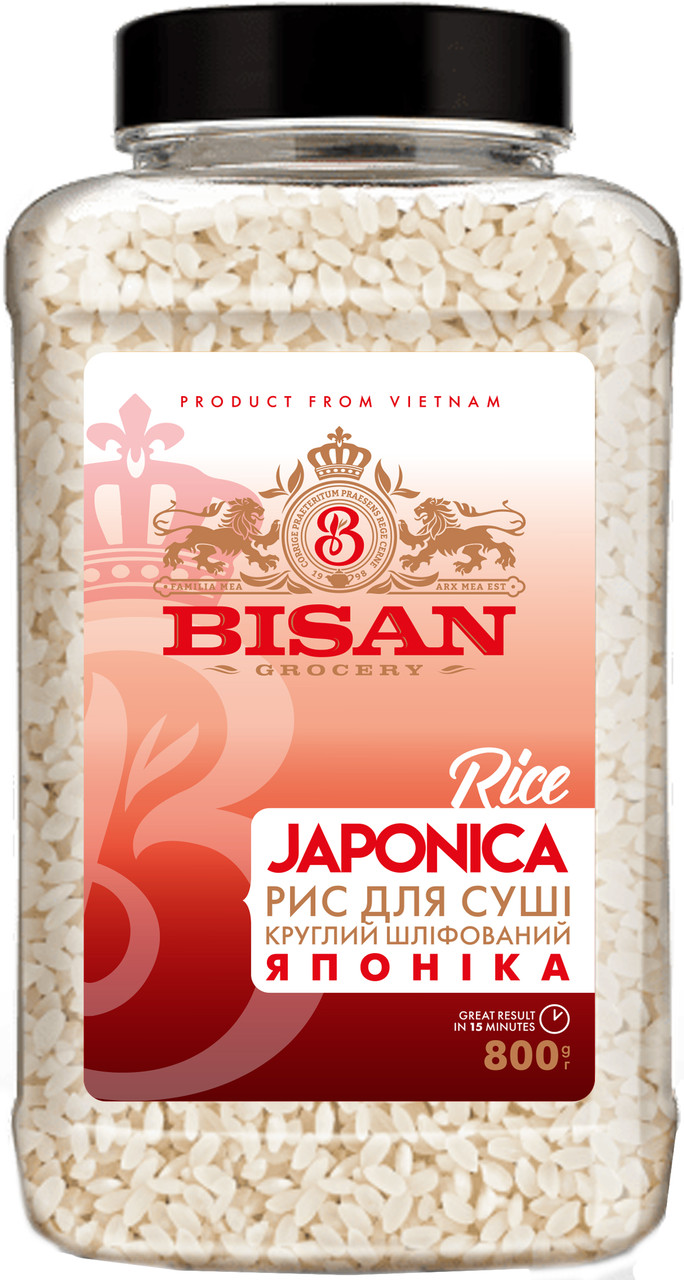 Рис для суші круглий шліфований Японія BISAN 800 гр