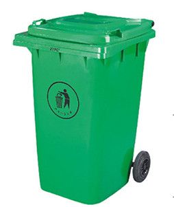Бак для мусора пластиковый 360л., зеленый. 360А-2G (уценка) - фото 1 - id-p27431082