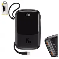 Портативная батарея / Павербанк Baseus Q pow Power Bank 10000mAh USB-A USB-C 15W (черный цвет)