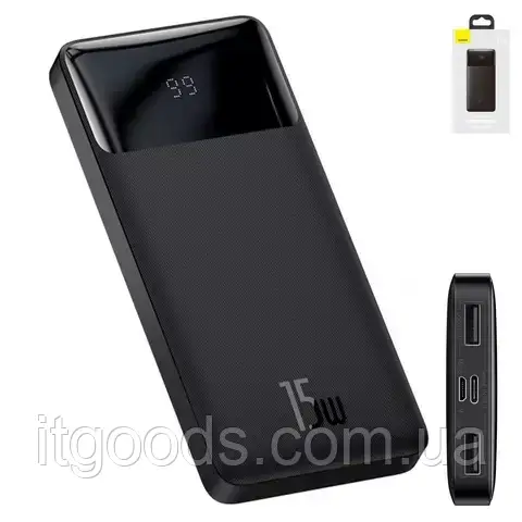 Портативна батарея / Павербанк Baseus Bipow Digital Power Bank 10000mAh USB-A USB-C 15W (чорний колір)