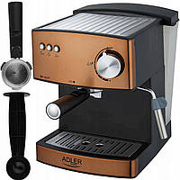 Экспрессо-машина ADLER для молотого кофе с вспенителем, Ручной капучинатор для латте, Кофеварка компрессионная