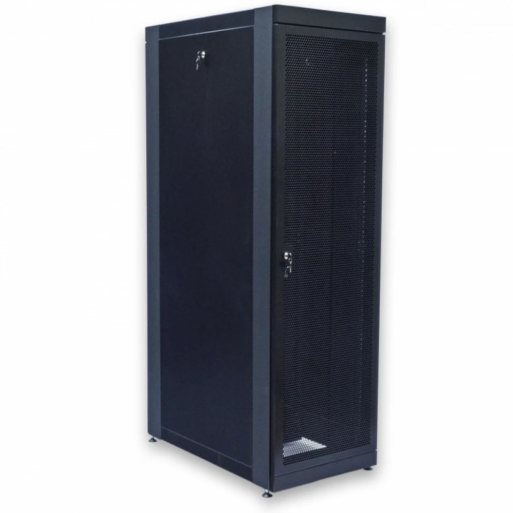 Шафа серверна CMS 45U 610 х 1055 UA-MGSE45610MPB посилена з перфорованими дверима для мережевого обладнання, фото 1