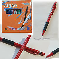Ручка автоматическая / СИНЯЯ / AIHAO Original / шариковая на кнопке / айхао AH-503 / корпус красн