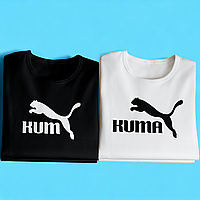 "Кум / кума" набор парных футболок для влюбленных черно-белые