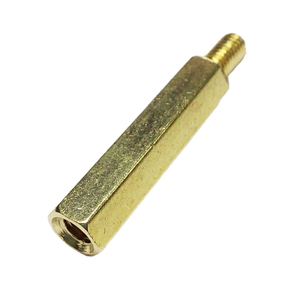 Стійка металева гайка/гвинт М3х35+6 (FM), жовта, фото 1