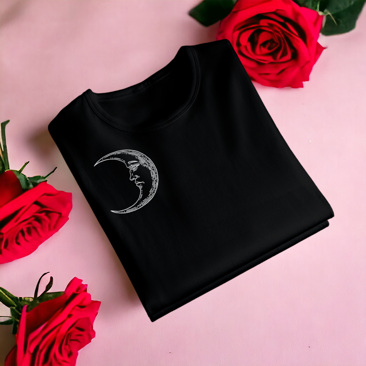 "Місяць" футболка для дівчини, чорна, фото 1