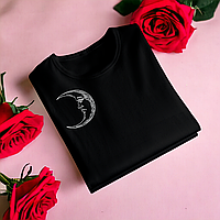 "Місяць" футболка для дівчини, чорна