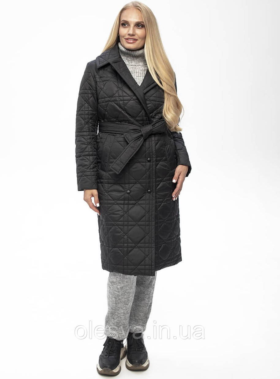 Демісезонне жіноче пальто Міра чорні розміри 44-54, фото 1