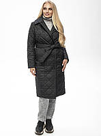 Демисезонное женское пальто Мира черное размеры 44- 54