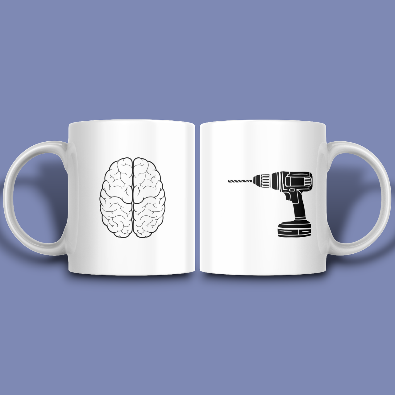 "Мозок / дриль" парні чашки для закоханих, фото 1