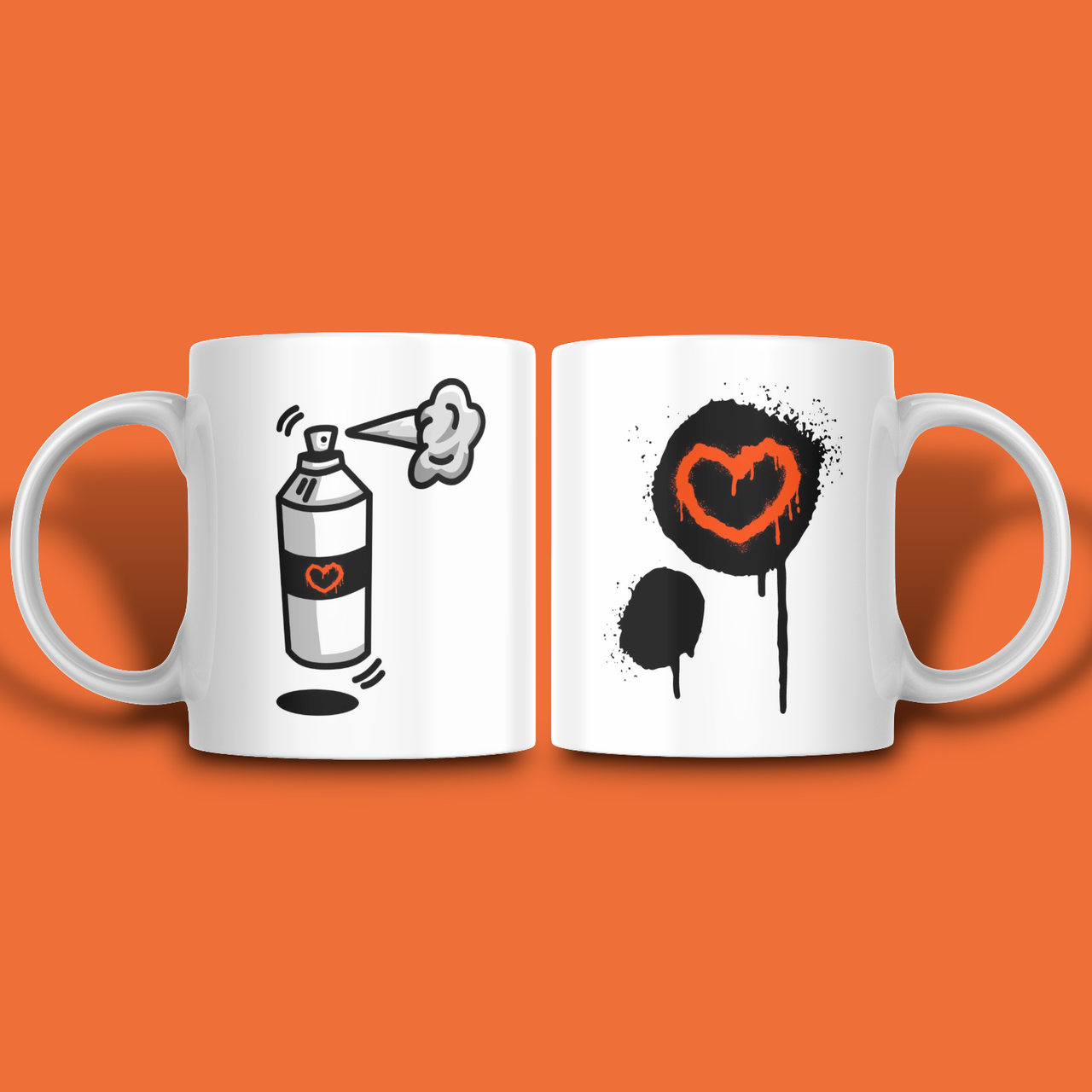 "Балончик / фарба" парні чашки для закоханих, фото 1