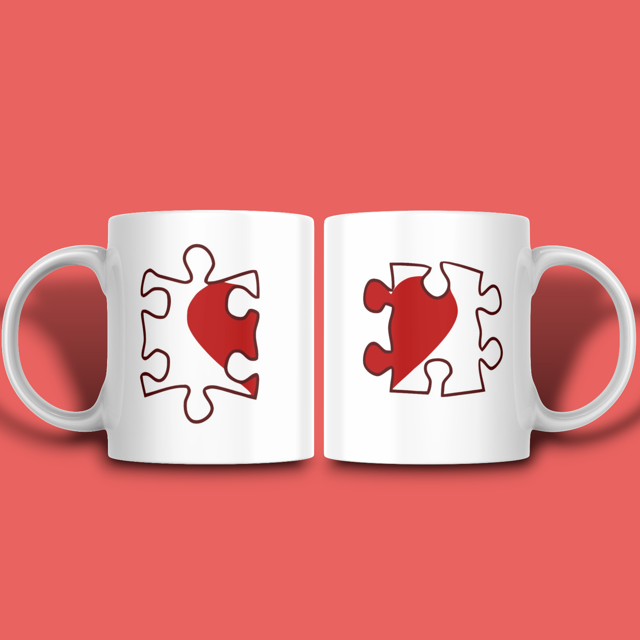 "Шматочки пазлу" парні чашки для закоханих, фото 1