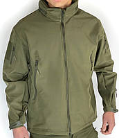 Непромокаемая тактическая куртка Softshell олива (M - 3XL) софтшел подкладка флис Военная куртка НГУ