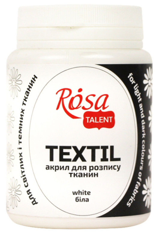 Фарба акрилова для тканин Rosa Talent Біла 80мл