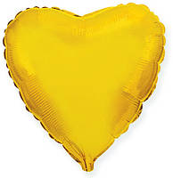 Фольгированный шарик, "Сердце", золотой,металлик 32