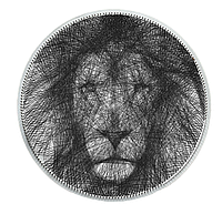 Картина нитками ArtLover Лев string art 50 см