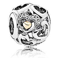 Серебряный шарм Pandora Heart of Romance 792108CZ